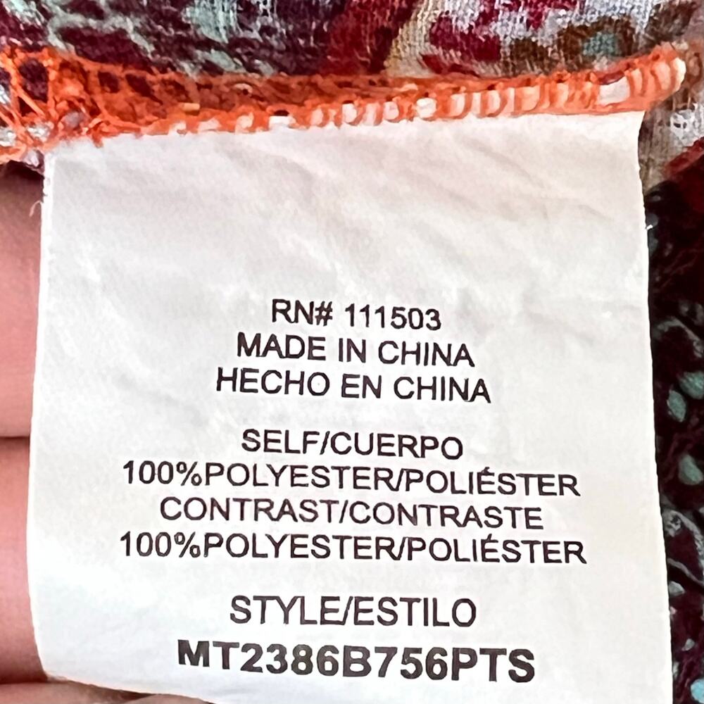 Anthropologie Twine & String Boho Cropped Floral … - image 8